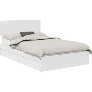 vidaXL Aufbewahrungsbett mit Kopfteil Weiß 120 x 200 cm Holzwerkstoff