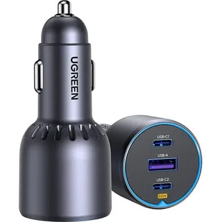 UGREEN 75W 3-Port Fast Car Charger Schwarz/Grau