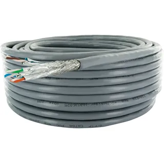 Schwaiger Kabel, S/FTP-Inst.-kabel CAT6a unkonfektioniert 50 m Grau
