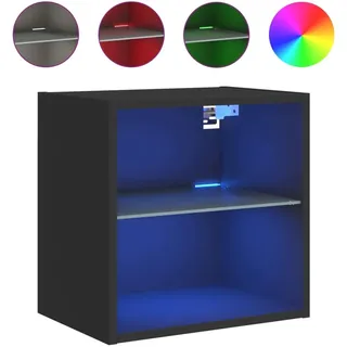 vidaXL Wand-Nachttisch mit LED-Leuchten Schwarz - Schwarz