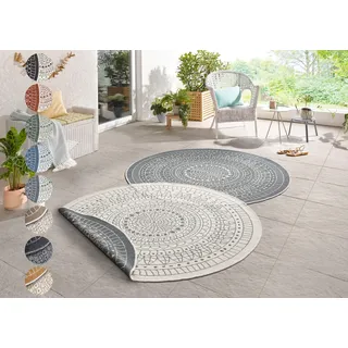 HANSE HOME Teppich HANSE HOME Porto Wendeteppich", grau, H:5mm ⌀100cm Kunstfaser, Teppiche, Teppich, Wetterfest, Balkon, Garten, Wohnzimmer, Wasserfest
