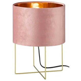 meineWunschleuchte Tischlampe Samt Rosa Ø 24cm