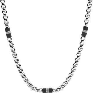 Fossil Edelstahlkette »Schmuck Geschenk Edelstahl Halskette MENS DRESS«, schwarz