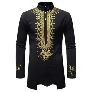 Thobe mit langen Ärmeln - Islamische Abaya - Herren Kaftan - Alltagstauglich - Einfarbig - Hochwertiges Polyester.