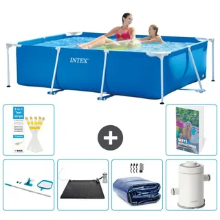 Rechteckiger Frame Pool - 220x150x60 cm - 7-teilig S61 - Blau