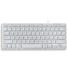 Perixx PERIBOARD-332MW Mac OS X Mini-Tastatur mit Hintergrundbeleuchtung, schmal, mit großer Quelle, weiße LED, QWERTY-Layout USA/US Englisch......