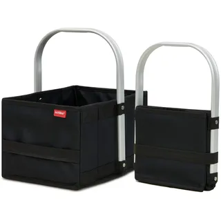achilles Kleiner Einkaufskorb für Kids, Kinderkorb, Faltkorb mit Aluminiumgriff, Spielkorb, Kinder Picknickkorb, 30 cm x 20 cm x 17 cm (Schwarz)
