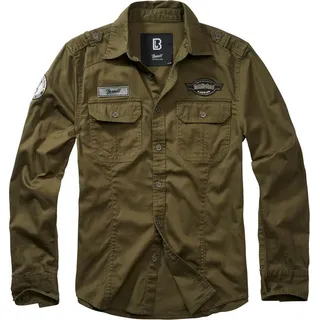 Brandit Textil Brandit Luis Vintage Shirt with Badges oliv, - 7XL