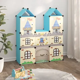 Kinderschrank Modular mit 8 Würfeln Blau PP - Blau