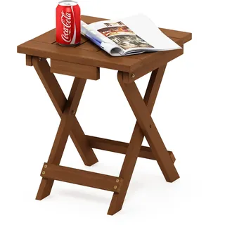 Furinno Tioman Outdoor Klapptisch aus Teaköl, Natur, 34.8 x 35.81 x 42.67 cm