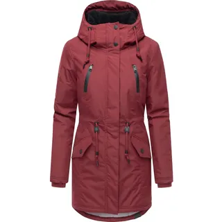 Wintermantel RAGWEAR "Wintermantel Elsien", Damen, Gr. M, rot (wine rot25), Obermaterial: 100% Polyester PES.  Obermaterial: Futter: 100% Polyester PES. 100% Polyester PES., Mäntel Wintermantel