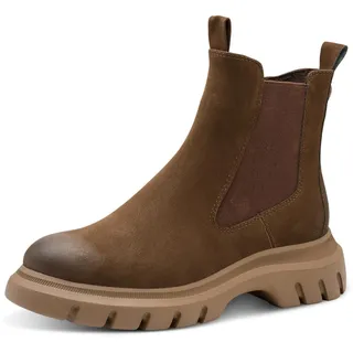Marco Tozzi Damen Chelsea Boots mit Chunky-Sohle Modern, Braun (Cafe), 39 EU