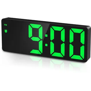Criacr Wecker Digital, LED Digitale Uhr mit Großen Zahlen, Tischuhr mit Temperaturanzeige Alarmen, Digital Uhr USB Netzbetrieben, Nachttischuhr mit Snooze/Regelbarer Helligkeit, 12/24HR