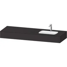 Duravit Qatego Einbauwaschtisch mit Konsole, 1600x550x170mm, Becken rechts, QA46940, Farbe: graphit supermatt