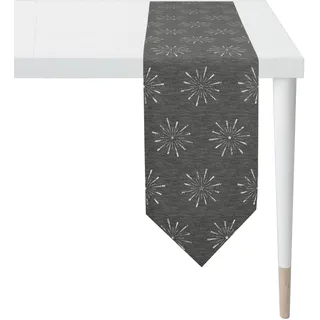 APELT Tischband "6302 CHRISTMAS GLAM, Weihnachtsdeko, Weihnachten", Lurex-Jacquardgewebe, (anthrazit, silberfarben