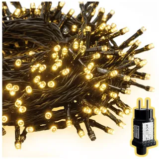 salcar LED Cluster Lichterkette Außen, Weihnachtslichterkette mit 8 Modi und Memory, Wasserdicht Christbaumbeleuchtung für Innen Außen Garten, 10m 1000er LED