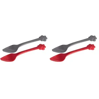 FACKELMANN Tiernahrungslöffel, Plastik, Mehrfarbig, 25 x 2.5 x 2.5 cm (Packung mit 2)