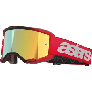 Alpinestars Vision 5 Blaze, Crossbrille verspiegelt - Rot/Weiß Gold-Verspiegelt