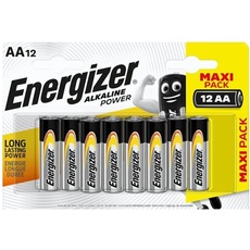Energizer - Alkaline Power, 12 AA-Batterien, Lange Lebensdauer für den täglichen Gebrauch, ohne Sulfatierung und hält 10 Jahre Aufladung