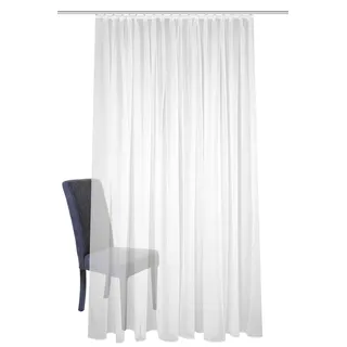 Heine HOME Wohnideen Fertigstore SABLIO, transparent, Sablé-Effekt, Faltenband 1:3 cm, Farbe: Weiß, Anzahl 1x, 225 x 450 cm