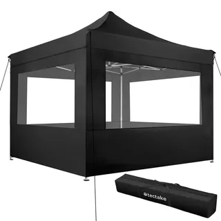 Tectake Pavillon Olivia 3 x 3 m inkl. 4 Seitenteile Schwarz