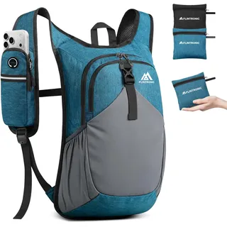 flintronic Wanderrucksack Herren Damen 18L, Rucksack Unisex Trekkingrucksack, Design Daypack Faltbarer Tagesrucksack für Camping Outdoor Wandern Travel, Grün
