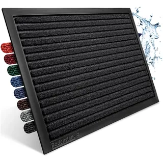 Bodenständig Fußmatte außen - extrem rutschfest & langlebig - Fußabtreter außenbereich schwarz 40x60cm - Türmatte in Perfekter Größe für die Haustür - Fussmatte aussen - Türvorleger gestreift