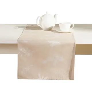 home&you Tischläufer Novie 40x180 cm, Ecru, Weihnachten Deko Tischdecke, Christmas , Kunststoff , 40x1x180 cm , Heimtextilien, Wohntextilien, Tischwäsche, Tischläufer