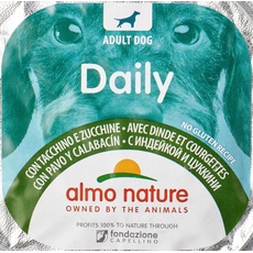 Almo Nature Daily Nassfutter für Erwachsene Hunde mit Truthahn und Zucchini - Aluschale 100 g.