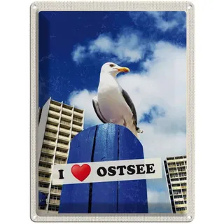 vianmo Blechschild 40x30 cm Ostsee Möwen Hochhaus Strand Bildmotiv Reisemotiv Abenteuer Reisen Urlaub