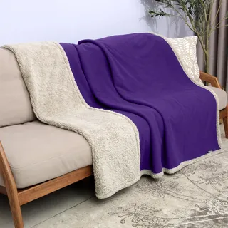 Catalonia Classy Liebesdeckedecken Wasserdicht, Kuschelig, Wasserfeste Hundedecke, Katzendecke, Sofa Schutzdecke, Sofa Bett Decke, XL 200x230 Große Decke, Lila/Taupe