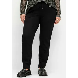 Schlupfhose SHEEGO, Damen, Gr. 54, Normalgrößen, schwarz, 60% Viskose, 35% Polyamid, 5% Elasthan, unifarben, Hosen Schlupfhose