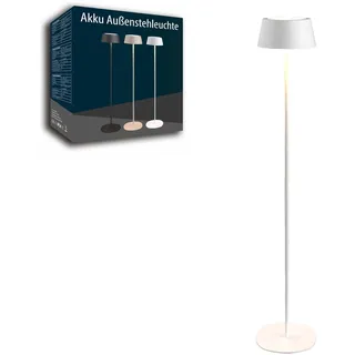 Northpoint Akku LED Stehleuchte dimmbar kabellos höhenverstellbar bis 120cm warmweiß Stehlampe In- und Outdoor Garten Balkon Terrasse Metall (Weiß)