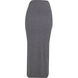 URBAN CLASSICS Ladies Rib High Slit Skirt darkgreymelange, S