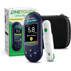 OneTouch Ultra Plus Reflect Blutzucker-Messgerät (mmol/l) I Diabetes-Testset (Zucker-Krankheit) I 1 Blutzucker-Messgerät + 10 Teststreifen + 1 Stechhilfe + 10 Lanzetten Im Etui (inkl. Batterien)