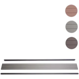 Abschluss-Set für WPC-Sichtschutz Sarthe, Abschlussprofil Windschutz, Alu-Pfosten ~ 180cm, grau