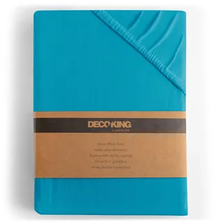 DecoKing Spannbettlaken Baumwolle 80 x 200 - 90 x 200 cm blau