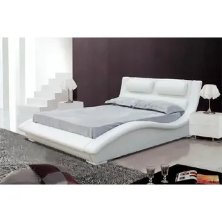 Wasserbett Bett Betten Komplett Lederbett Polsterbett mit Matratze Neu OLIVER - Schwarz