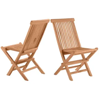 Möbilia Gartenstuhl 2er-Set 47 x 57 x 89 cm natur