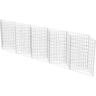 vidaXL Gabionenkorb Pflanzkasten Gemüse-Hochbeet Stahl 300×30×100 cm - Silber