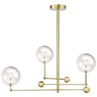 tooLight Pendellampe App918-3Cp Gold Metall Glaskugeln G4 3-Punkt Licht - Gold