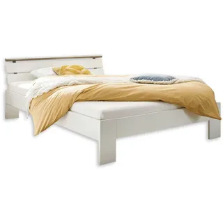 NIZZA Futonbett 140 x 200 cm - Minimalistisches Jugendzimmer Bett in Weiß - 145 x 73 x 213 cm (B/H/T)