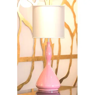 Vintage Tischlampe Aus Italienischer Keramik Rosa Neu, 1 Licht, E27