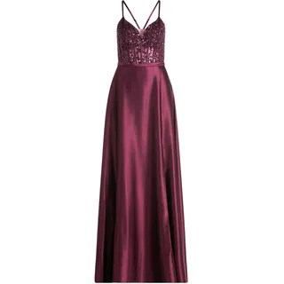 Abendkleid VERA MONT "Abendkleid mit Stickerei", Damen, Gr. 38, EURO, rot (prune wine), Obermaterial: 95% Polyester PES. 5% Elasthan EL., Kleider Abendkleid