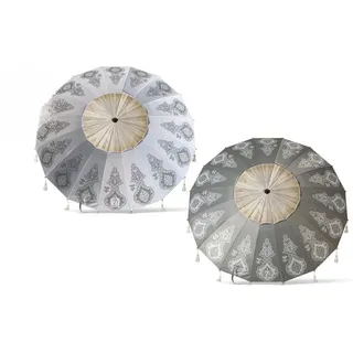 Atosa Strandschirm mit Mandala, schwenkbar, aus Aluminium, Ø 220 cm, Oxford, LSF 50+, 2 Möglichkeiten, mit Bezug, bunt