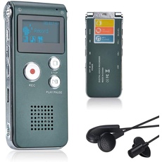 Lychee 8GB LCD Bildschirm Digitales Diktiergerät Aufnahmegerät Sprachaufnahme Audiorekorder Voice Recorder für Studium Konferenzen und Interviews MP3 Player (Grau)