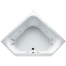 RIHO Austin Eck-Badewanne, mit Flow-System, 2-Sitzer, 145x145x48cm, 270 Liter, weiß, B0050, Ausführung: Version rechts