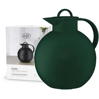 alfi KUGEL 0,94l, smoke green mat, Kunststoff-Isolierkanne mit hygienischem Hartglaseinsatz, Drehverschluss, Designerstück, kugelförmige Thermokanne, ideal als Kaffeekanne, Teekanne, BPA-frei