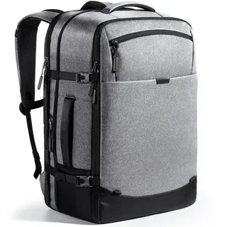 Inateck 38.5-46.2L Reiserucksack Erweiterbarer Handgepäck Rucksack,Grau | Spritzwassergeschütztes Carry on Kabinenrucksack Flugzeug Backpack, Herren Damen für 15.6 Zoll Laptop, Weekender,Business