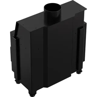 Kamineinsatz aus Stahl KRATKI SIMPLE links 6 kW Ø 150 schwarz Verkleidung - Schwarz